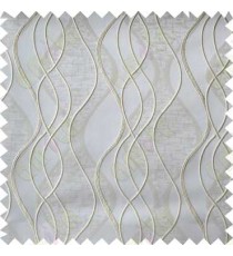 Beige Grey Vertical Flowing Waves Poly Main Curtain Designs
